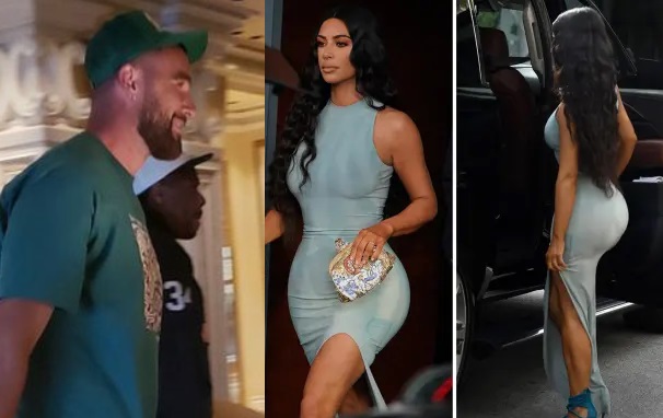 Breaking News: Sparks fly as Travis Kelce is spotted arriving at a luxurious London hotel, hand in hand with his secret crush, the sensational Kim Kardashian.