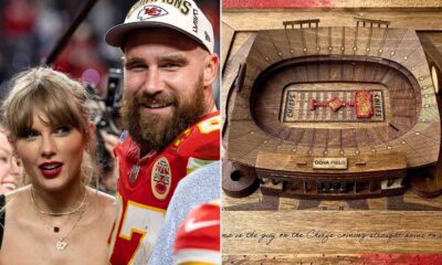 Maker of Jason Kelce’s Retirement Gift Creates Wooden Arrowhead Stadium in Honor of Taylor Swift and Travis Kelce