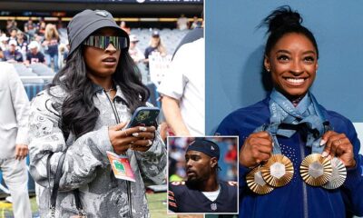 Breaking News : Simone Biles cheers husband Jonathan Owens at Bears' game. Fans point out fashion faux past...