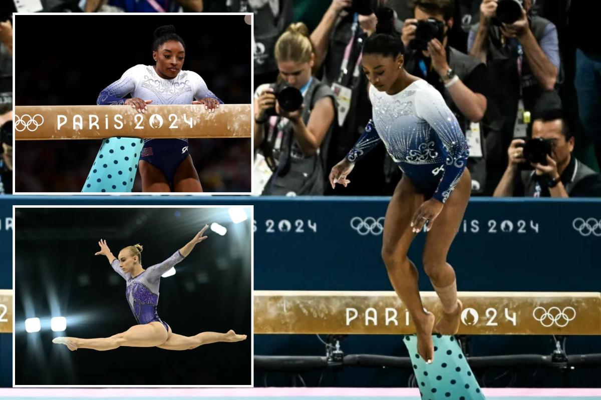 Breaking News: "Simone Biles teary-eyed blames Olympic crowd for stumbling and falling off the beam during the Women’s Gymnastics Beam Final, saying “As soon as I’m going they’re like “shushing” so much.”