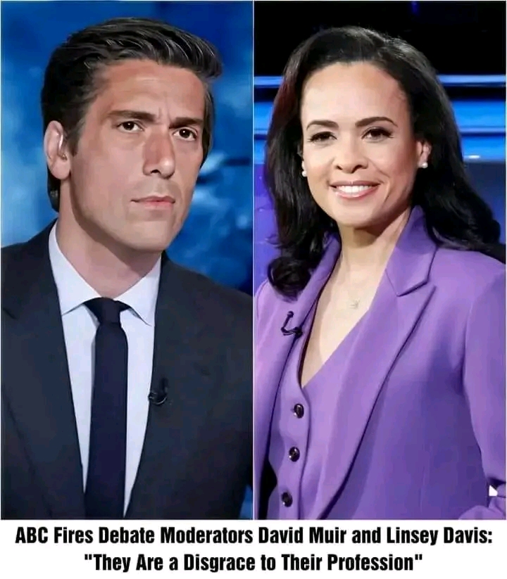 Breaking: “They Are a Disgrace to Their Profession”: ABC Fires Debate Moderators David Muir and Linsey Davis and gave them a Strict Warning not to be…See More