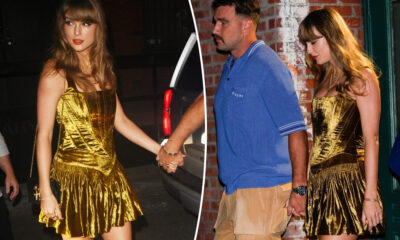 Breaking: Taylor Swift dazzles in gold corset and skirt on romantic dinner date with Travis Kelce. Her glamorous outfit costs…See More