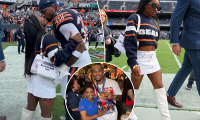 Amazing: Simone Biles kisses Her Husband Jonathan Owens in Public In Sweet Sideline Moment Before Bears Game Without Minding The Audience Thought...