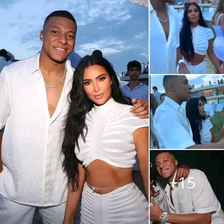 Breaking: Fans React as Kim Kardashian Spotted Dancing with Handsome French Footballer Kylian Mbappe at Billionaire Michael Rubin’s Star-Studded Party in The Hamptons!