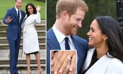 'I knew she was the one from the very first day': Beaming Prince Harry says he is 'thrilled' to announce engagement to Meghan Markle as she proudly shows off a sparkling ring made with Diana's diamonds and designed by HIM