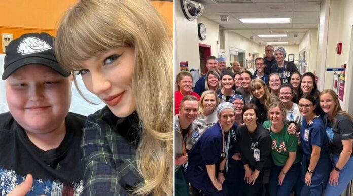 Taylor Swift and Travis Kelce visited the Children’s Mercy Hospital in Kansas on Thursday and donated a staggering amount for health care and also with promise to build… “Where does she get the energy to do this after just finishing a 2 years tour” .. See More