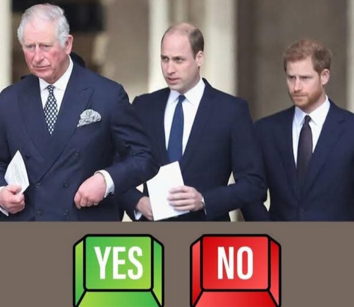 "A Royal Dilemma: Will King Charles and Prince William Extend an Olive Branch Of Forgiveness to Prince Harry? Cast Your Vote Now and Uncover the Drama!"...