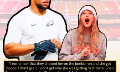 Eagles RB Saquon Barkley didn’t like when fans booed Taylor Swift at the Super Bowl. “She’s there supporting her significant other and she’s made the game bigger.”