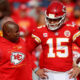 Patrick Mahomes gets into argument with Eric Bieniemy after passive game plan, prompting Andy Reid to step in....