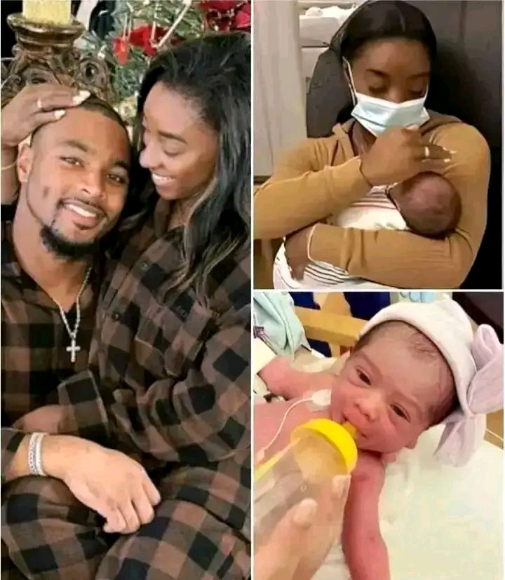 Bundle Of Joy: Heavily Pregnant Olympic legend Simone Biles and her husband, Jonathan Owens, Shares joyful arrival of their baby boy! The couple, who have been eagerly anticipating their first child, shared heartwarming photos of their newborn from a hospital in Houston, Texas… See More Details Below 👇👇👇