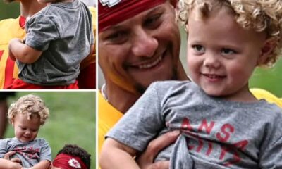 "Patrick Mahomes Shows Off Son Bronze at Chiefs Training Camp: A Family Moment to Remember! 🏈💖"Full story: 👇👇👇