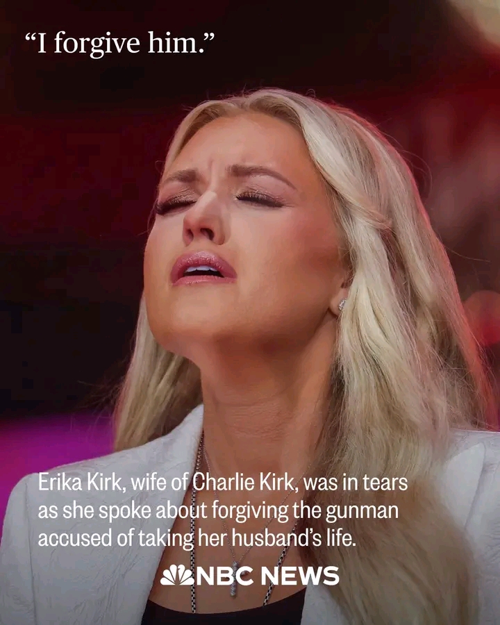 "I forgive him: Kirk was in tears as she spoke about forgiving the gunman accused of taking her husband's life...