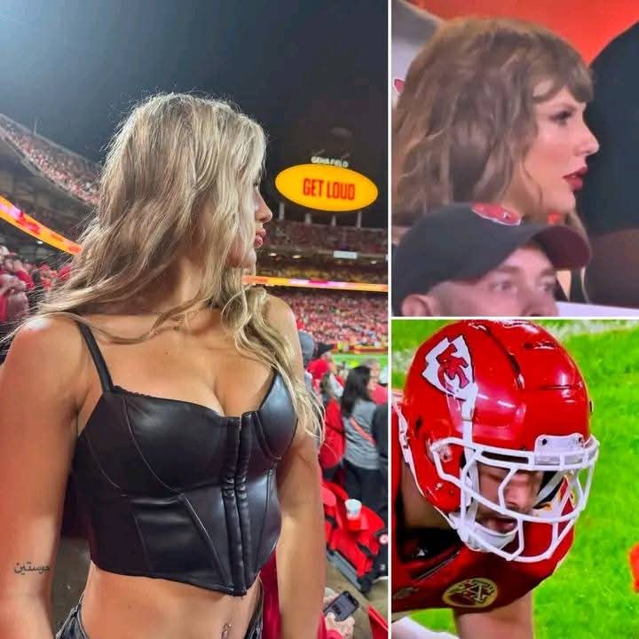 "Taylor Swift's Darkest Transformation: Swifties Left SPEECHLESS After Shocking Appearance at Chiefs Game vs. Raiders Game — In a Shocking Late Appearance to Support Fiancé Travis Kelce, the Popstar Was Spotted With an Unusual Busty Look and Fuller Lips, Sparking Plastic Surgery Rumors… But There’s One More Detail Eagle-Eyed Fans Noticed Taylor Swift Copied Exactly From Travis Kelce’s Ex, Kayla Nicole…