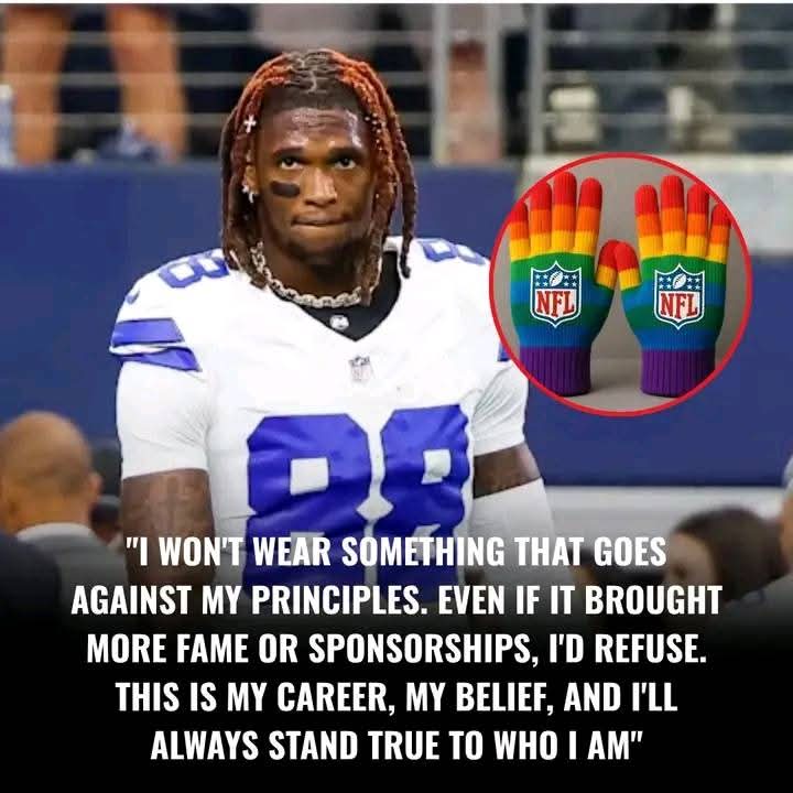 BREAKING : Dallas Cowboys star CeeDee Lamb shocked the NFL when, ahead of a major game, he publicly refused to wear custom-designed rainbow gloves meant to honor the LGBTQ community. Instead, Lamb bluntly criticized what he called the “WOKE agenda” and declared: “Even if that could get me more sponsorships, or even make me more famous, I still would not accept it. This is the stance of my career.”😡 Full details👇